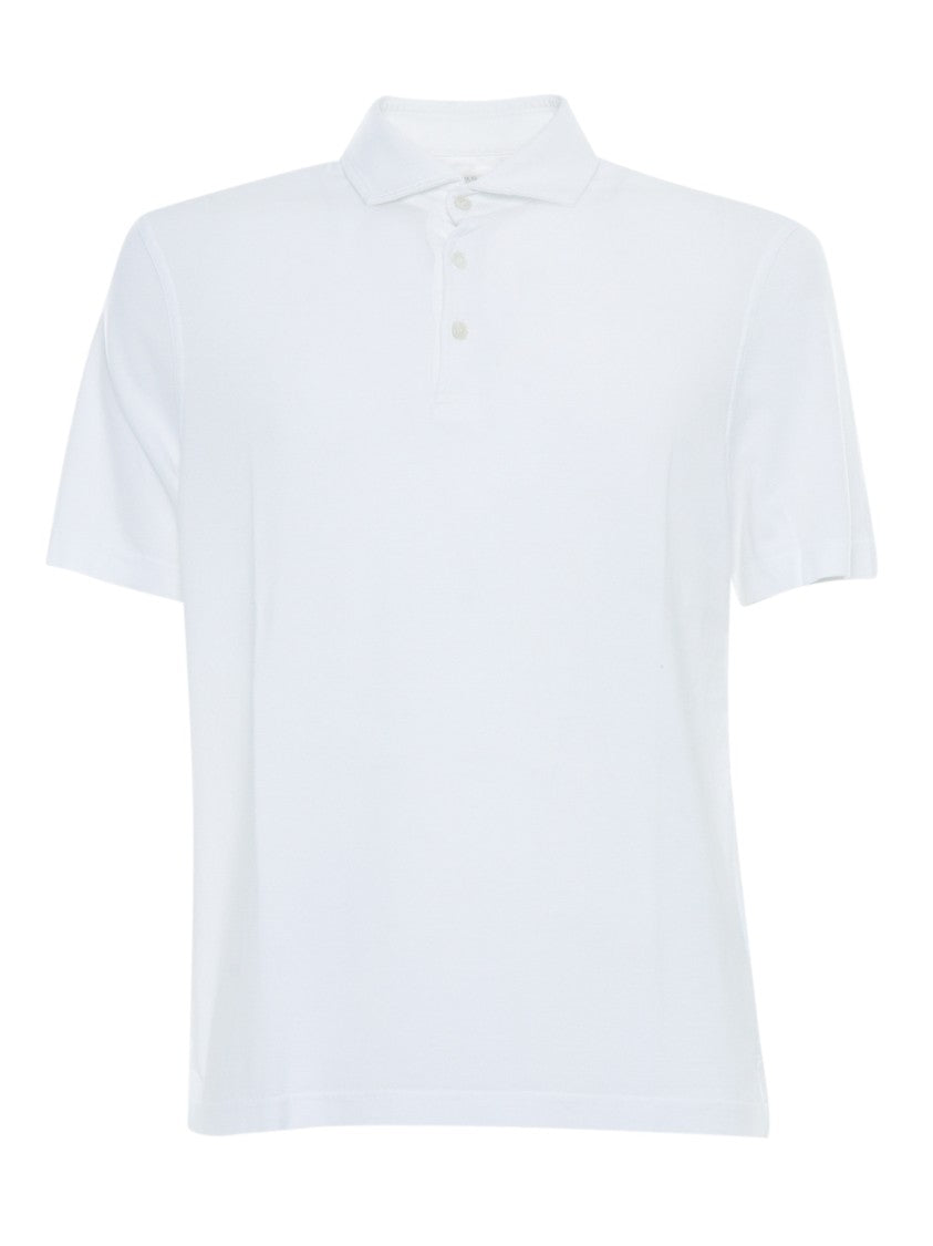 Fedeli Short-Sleeve Knit Polo Shirt With Buttoned Placket