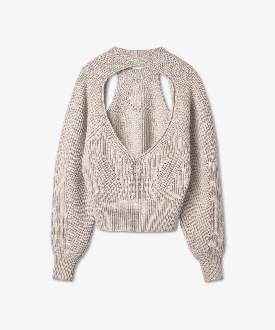 Isabel Marant Cropped Knit Sweater With Unique Cut-Out Designs