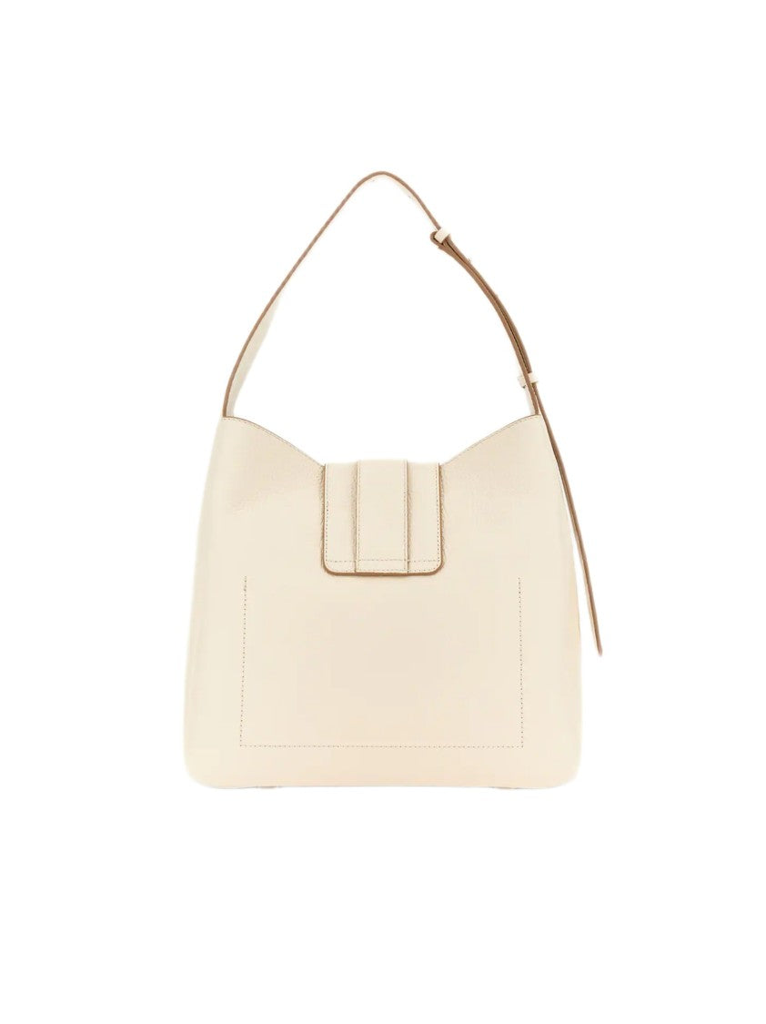 Hogan Textured Hobo Bag With Flap Closure And Raised Logo