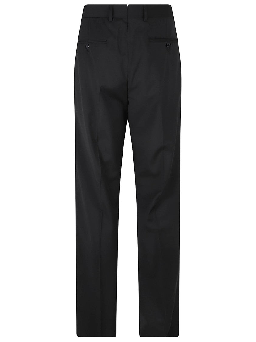 Emporio Armani Tailored Black Trousers With Flat Front And Streamlined Silhouette