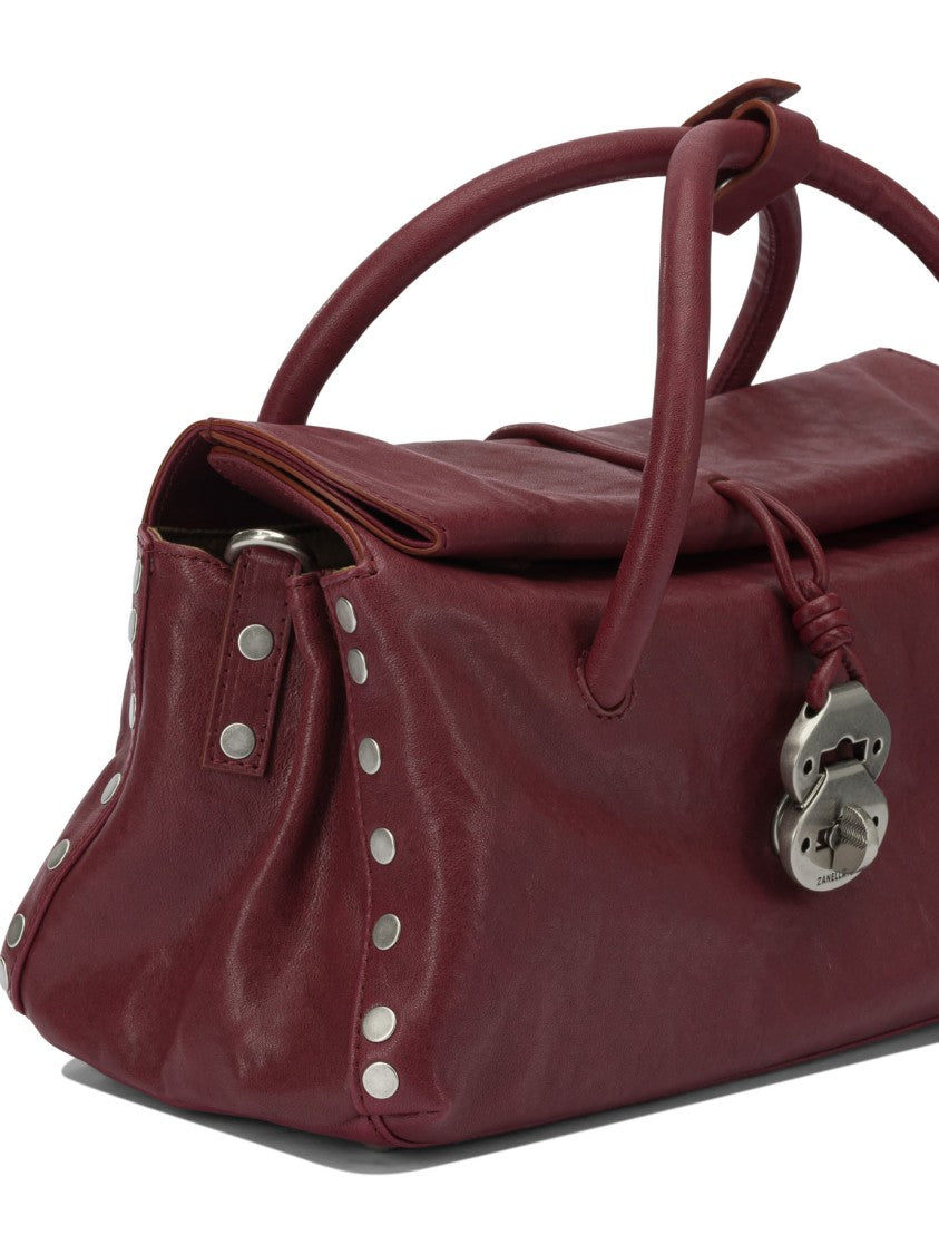 Zanellato Structured Burgundy Cow Leather Shoulder Bag