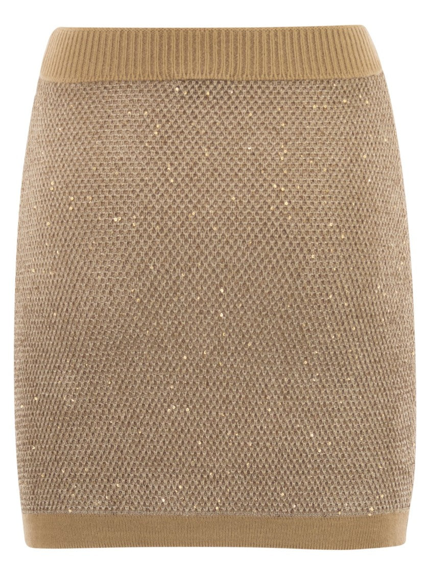 Elisabetta Franchi Knitted Skirt With Sequins