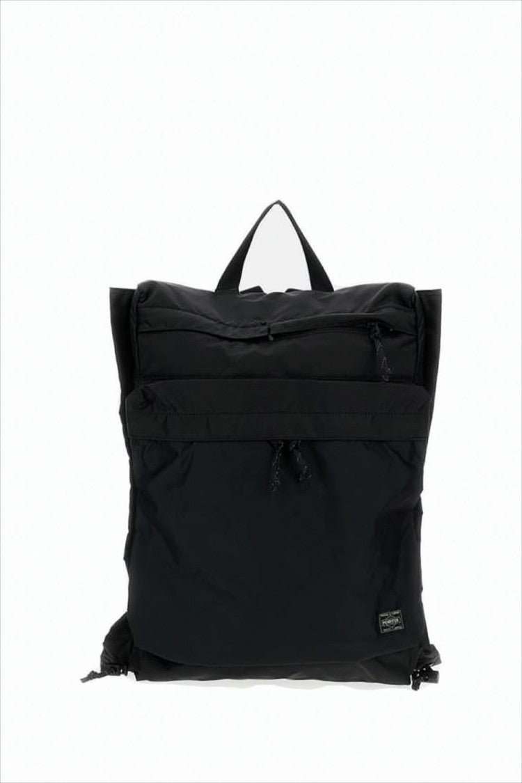 Porter Black Nylon Backpack With Multi-Compartment Design