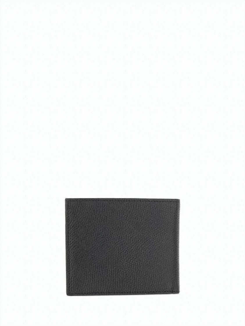 Valentino Garavani Textured Leather Bifold Wallet With Metallic Logo