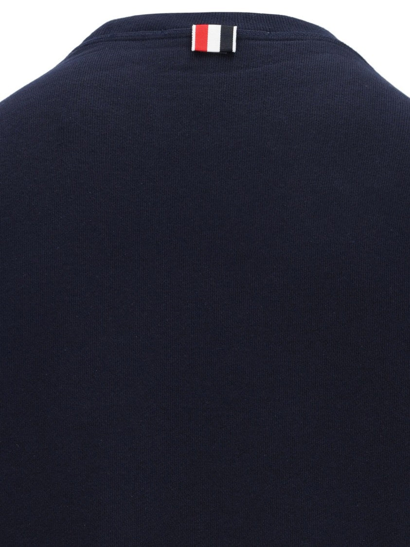 Thom Browne "4-Bar" Crew Neck Sweatshirt Blue