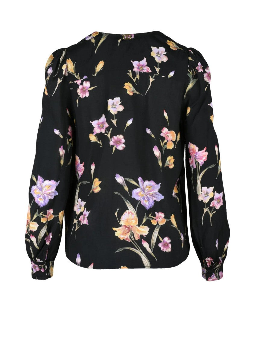 Twin-Set Black Viscose Voile Blouse