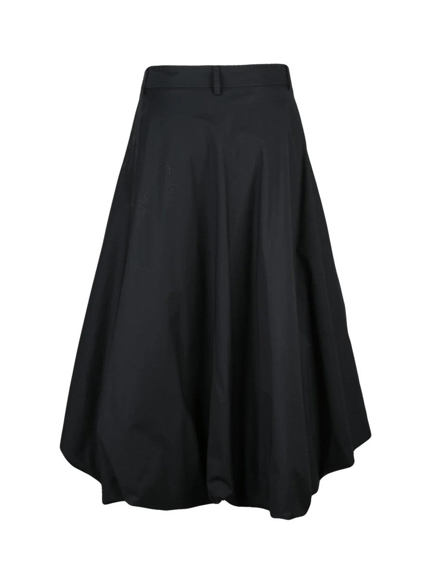 Moschino Black Stretch Cotton Zip Asymmetric Skirt