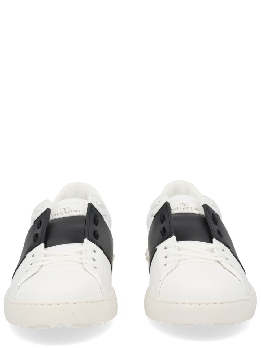 Valentino Garavani Open Midfoot Strap Leather Sneakers