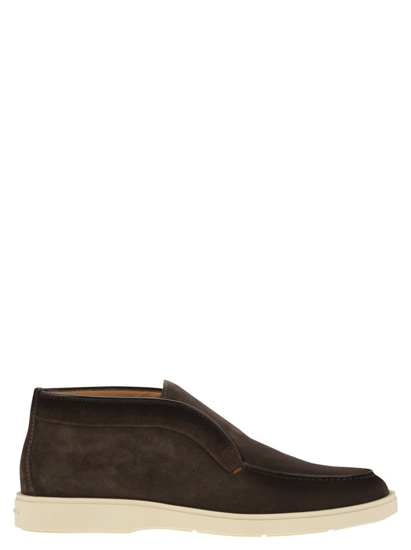 Santoni Brown Suede Desert Boot