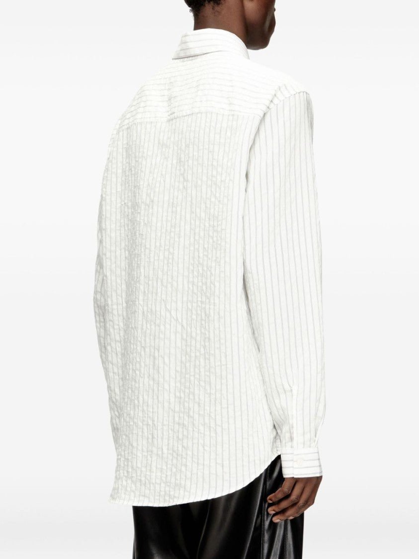 Diesel Grey White Striped Shirt