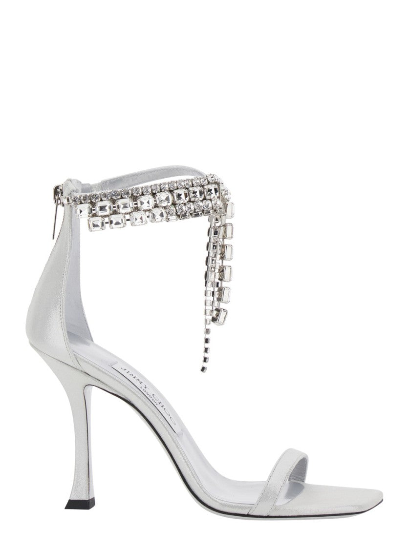 Jimmy Choo Crystal' Metallic Sandals