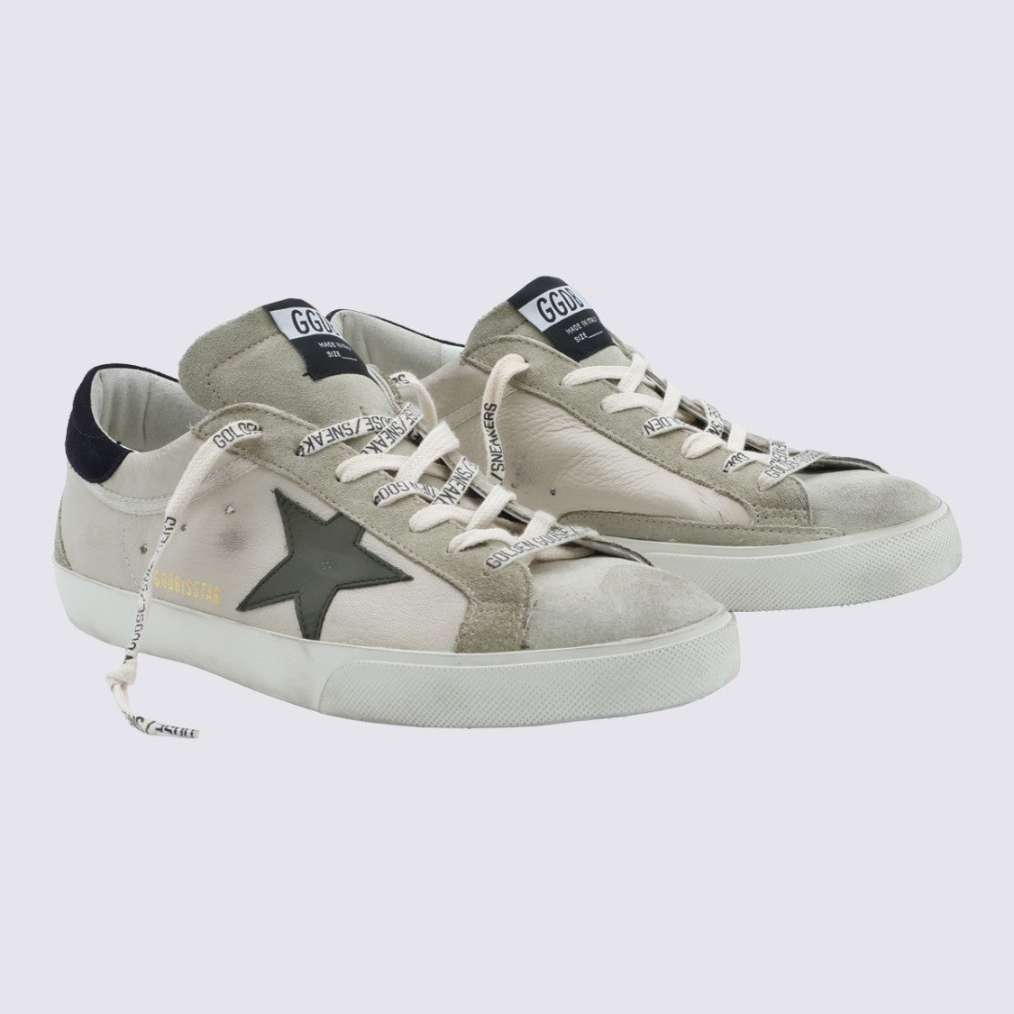 Golden Goose Low-Top Distressed Leather Sneakers With Suede Overlays