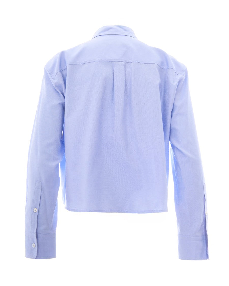 Max Mara Organic Cotton Straight-Cut Embroidered Logo Shirt