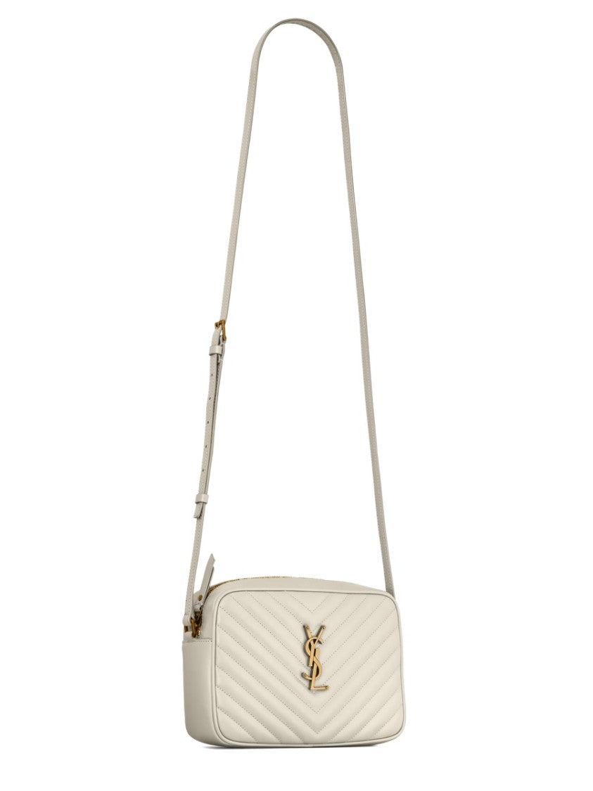 Saint Laurent Quilted Crossbody Bag With Metallic Logo Emblem