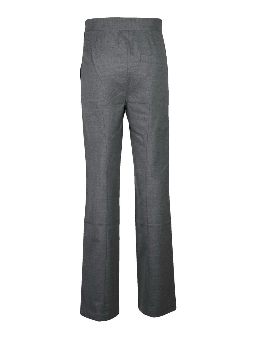 Vivienne Westwood High-Waist Grey Virgin Wool Sailor Trousers With Button Closure