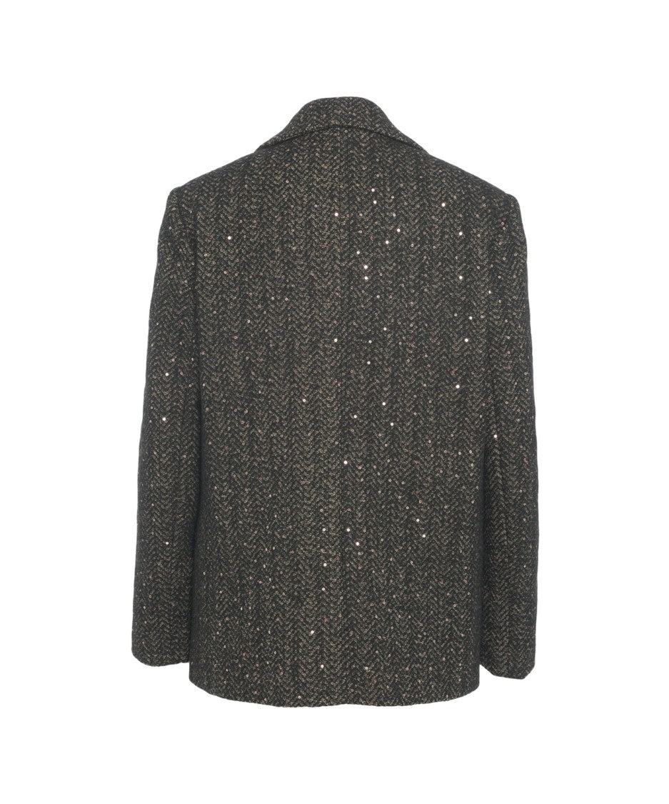 Kaos Sequined Blazer With Brooch