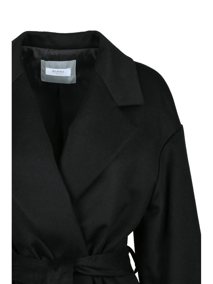 Barba Napoli Long Cashmere Coat - Black