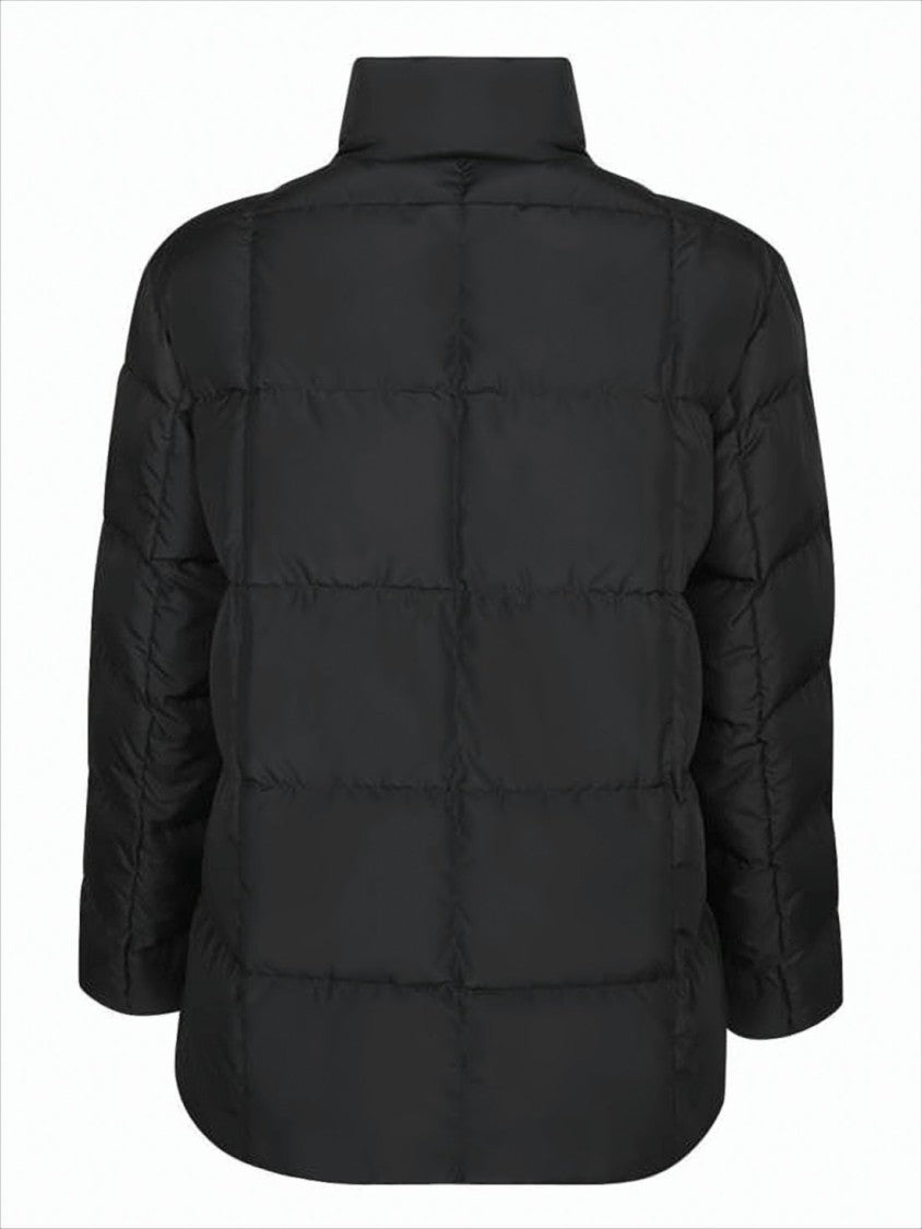 Moncler Black Boxy Padded Jacket With Horizontal Quilting