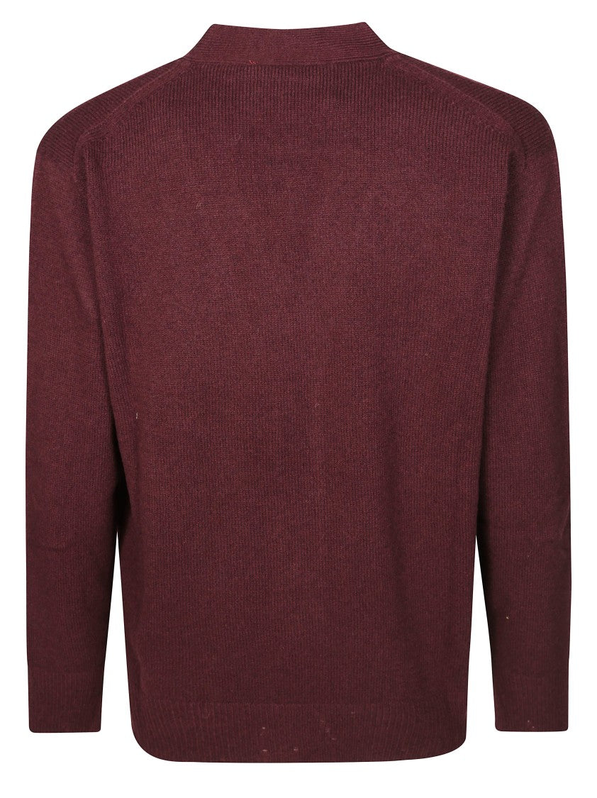 Amaranto Button-Up Cardigan With Distressed Details