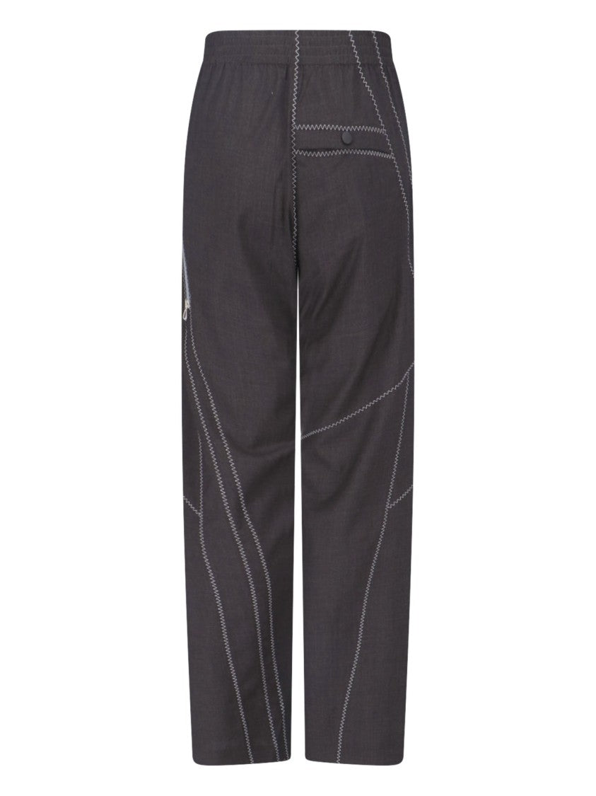 Kiko Kostadinov Grey Fosco High-Waisted Zigzag Trousers
