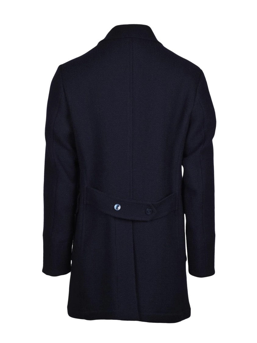 Gih Midnight Blue Virgin Wool Double-Breasted Coat