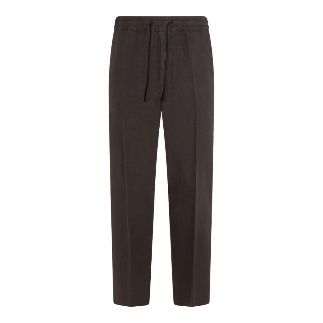 Altea Straight-Leg Brown Trousers With Adjustable Waistband