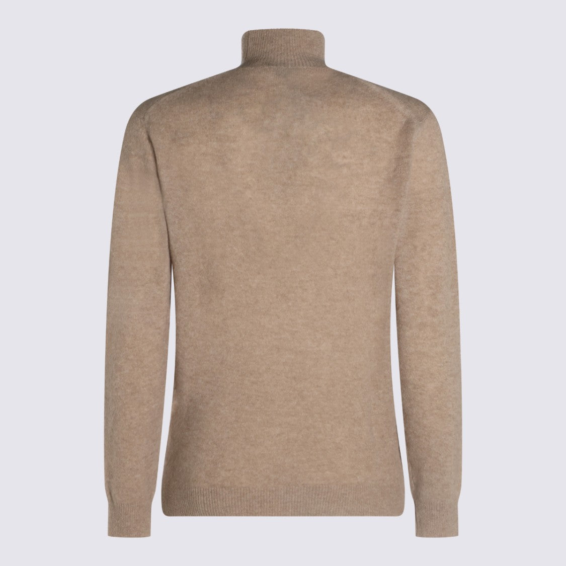 Altea Beige Wool Knitwear With High Ribbed Collar And Regular Fit