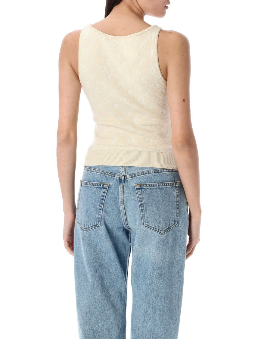 Marine Serre Moon Jacquard Knit Top