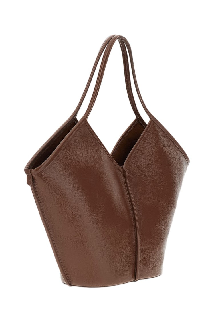 Hereu Brown Leather Calella Distressed Tote Bag