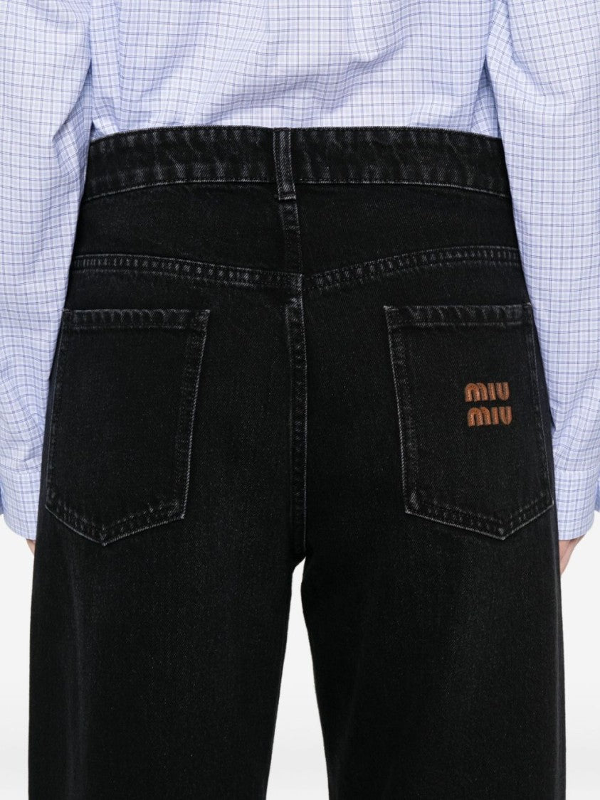 Miu Miu Relaxed-Fit High-Waist Jeans With Wide Legs
