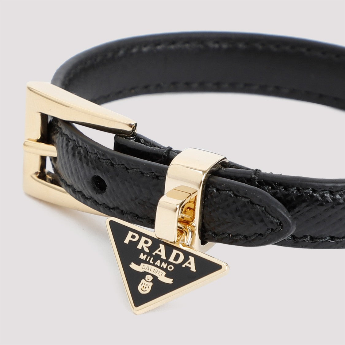 Prada Black Leather Bracelet