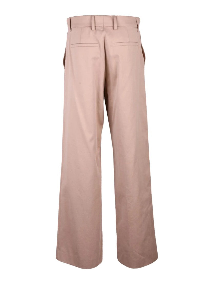 Dries Van Noten Antique Rose High-Waist Wide-Leg Pants