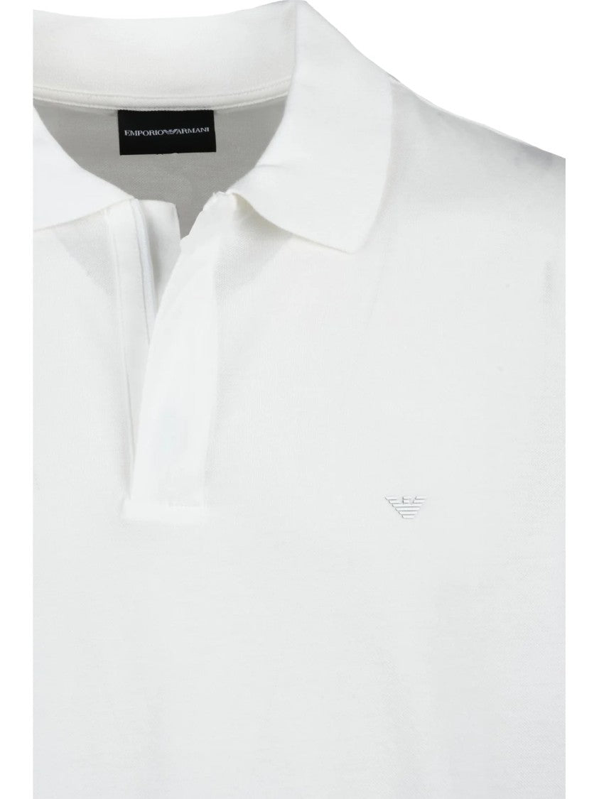 Emporio Armani White Timeless Cotton Polo Shirt