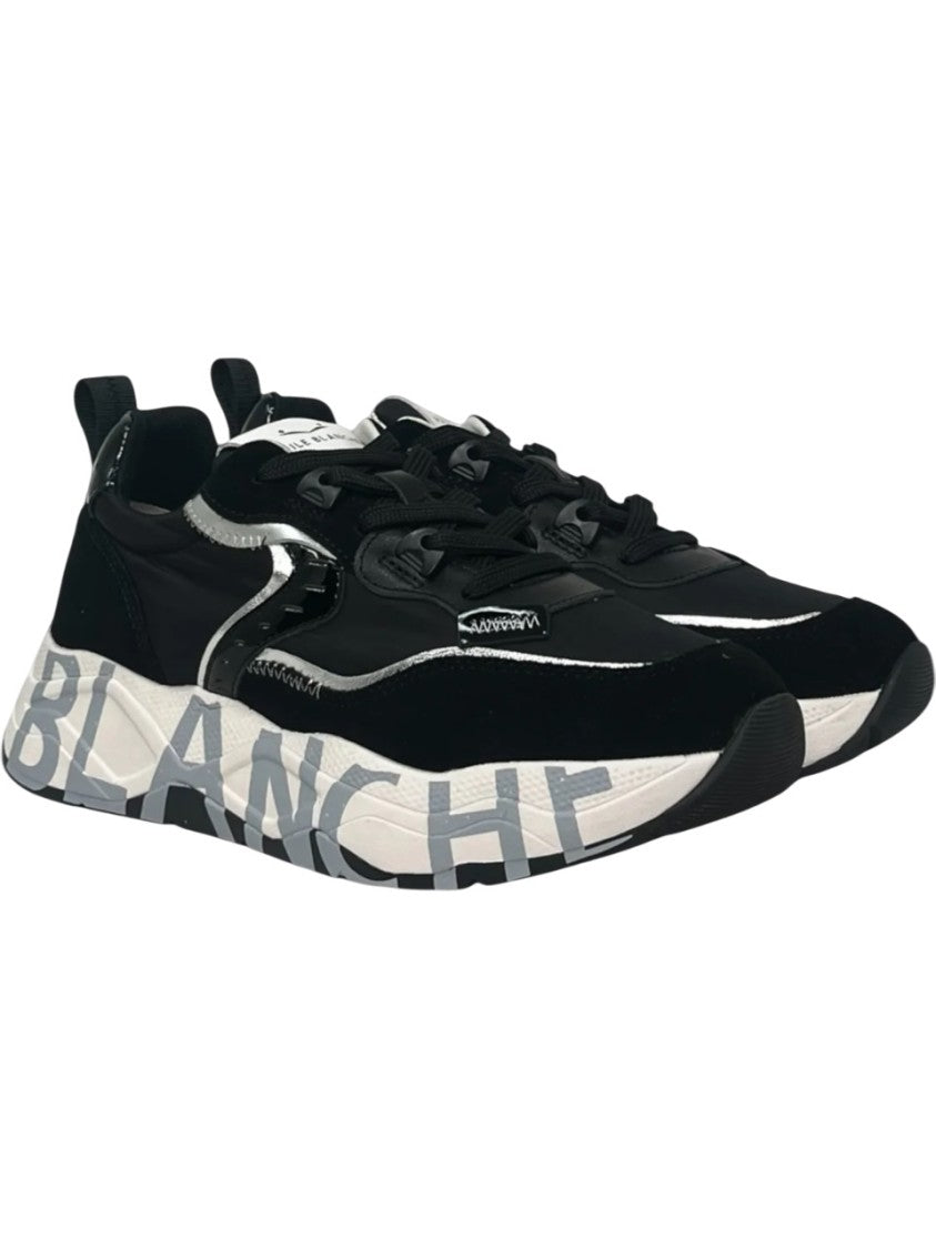 Voile Blanche Suede And Mesh Black Sneakers
