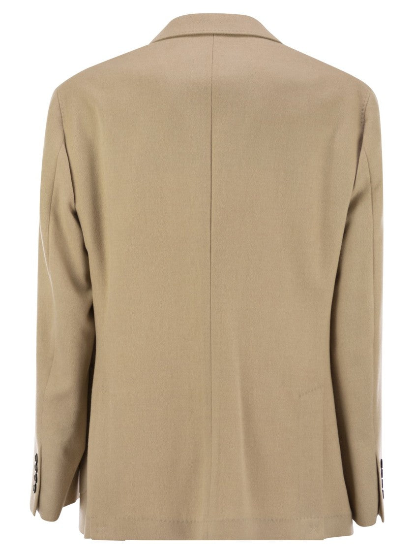 Brunello Cucinelli Camel Jacket With Patch Pockets