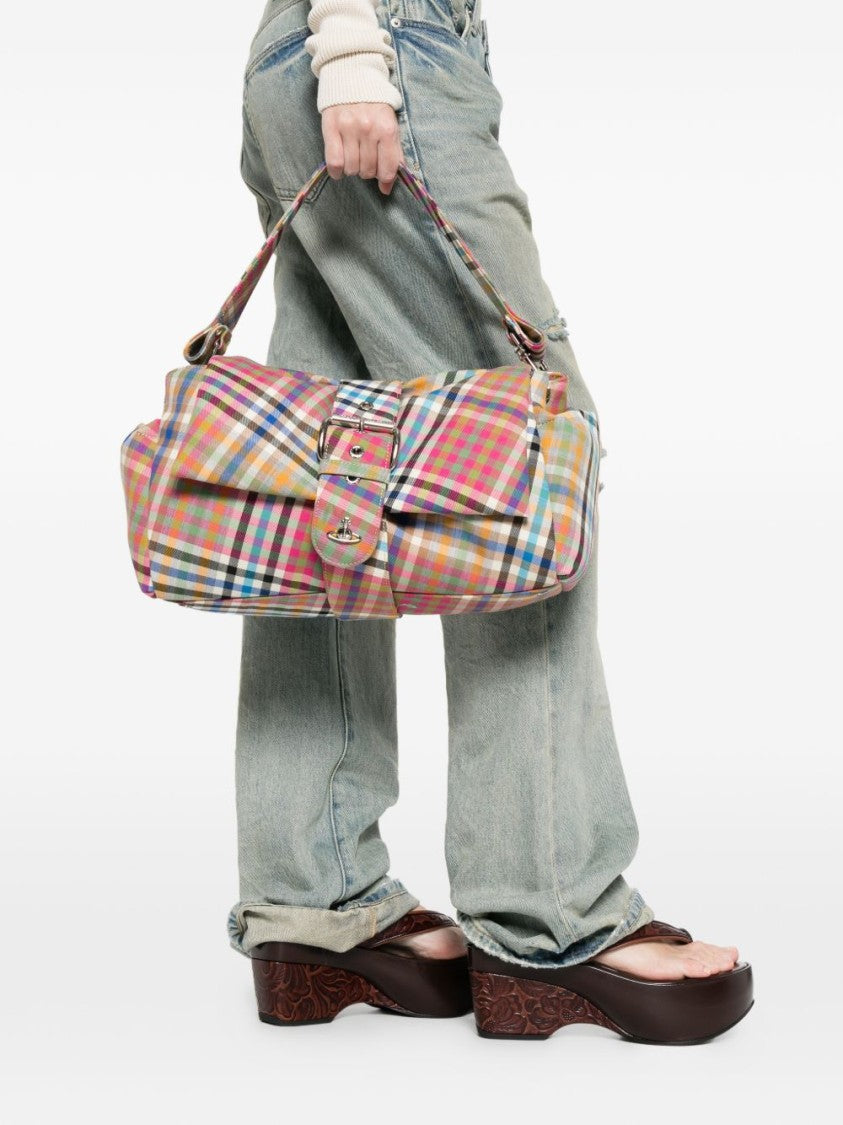 Vivienne Westwood Cylindrical Plaid Bag
