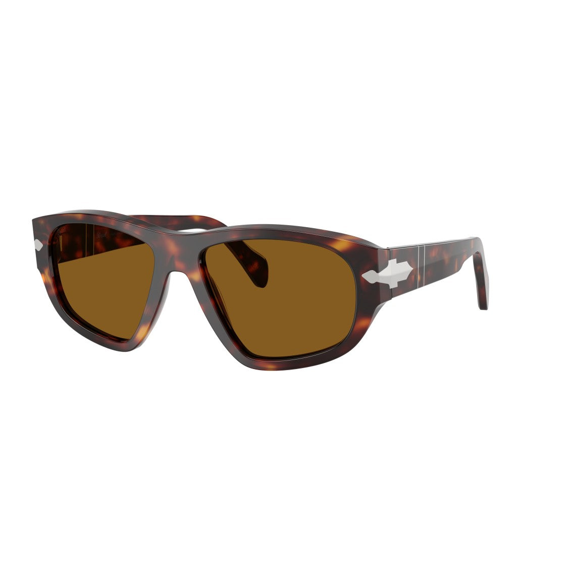Persol 0Po0050s Rectangular Tortoiseshell Acetate Sunglasses With Silver Accents