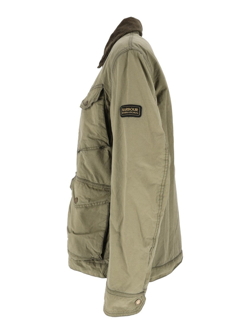 Barbour Winter Drifter Washed Corduroy Collar Waxed Cotton Jacket