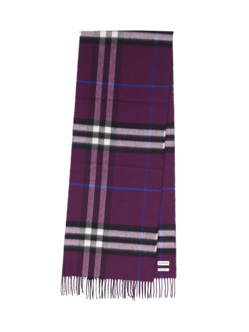 Burberry Rectangular Cashmere Scarf With Iconic Check Pattern