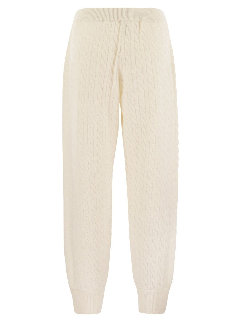 Brunello Cucinelli Cashmere Cable Knit Trousers