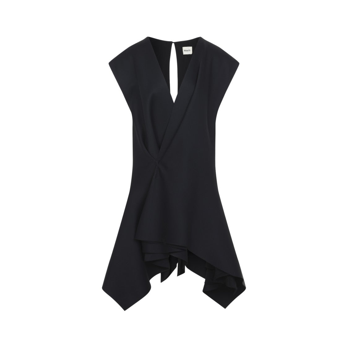 Khaite Sculptural Draped Mini Dress With Asymmetrical Hem