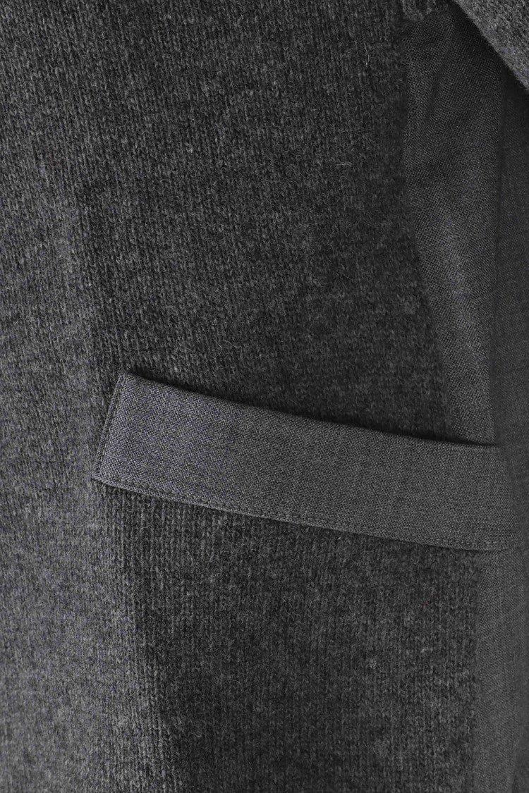 Semi Couture Gray Meg High Neck Half-Zip Wool-Blend Sweater
