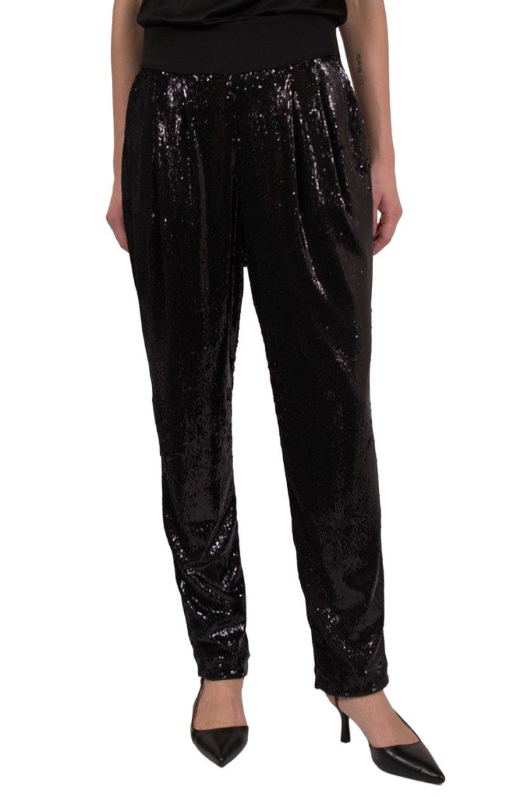 P.A.R.O.S.H. Blue Cotton-Blend Straight-Leg Pants