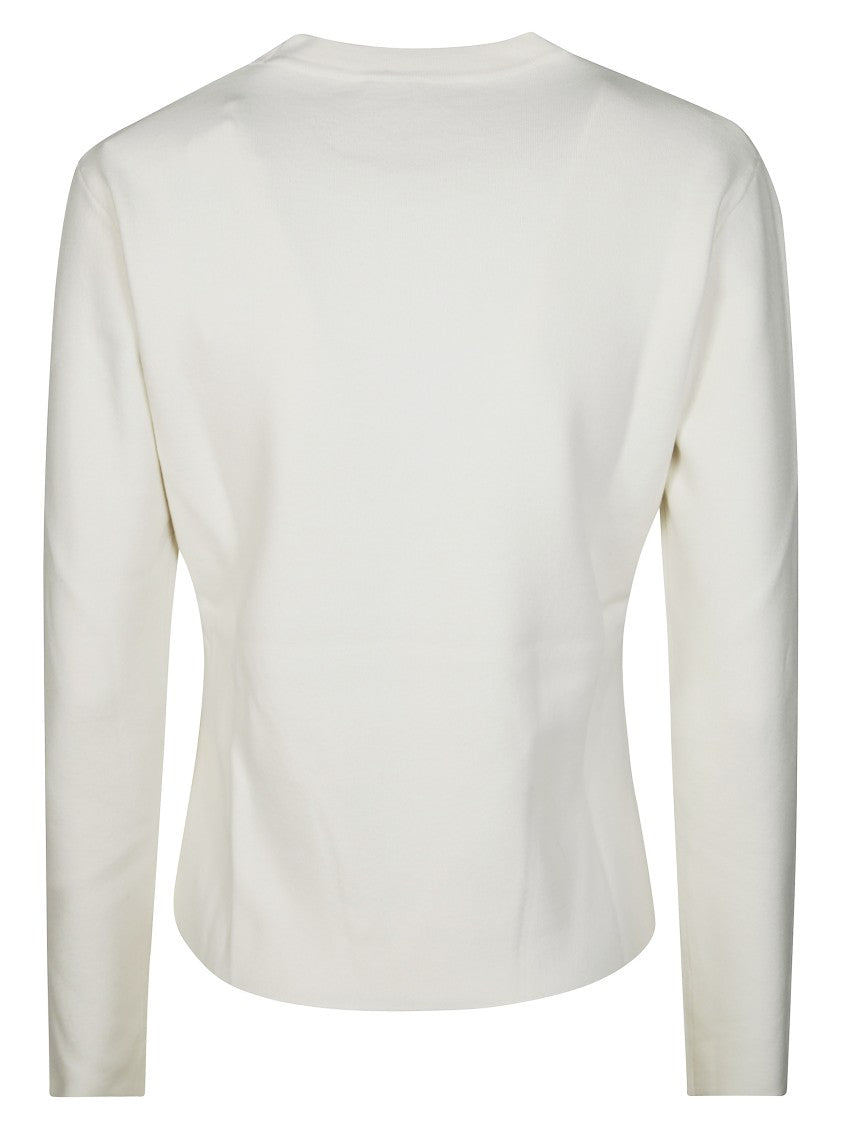 Max Mara White Long-Sleeve Ticino Top