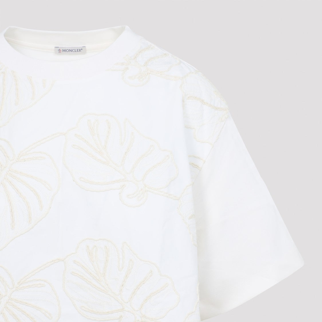 Moncler Short-Sleeved Nude-Toned Cotton T-Shirt