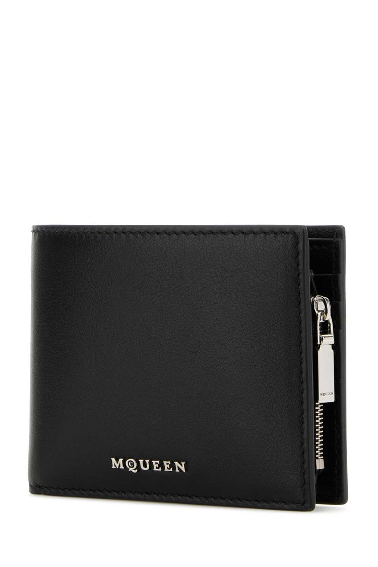 Alexander Mcqueen Black Leather Wallet