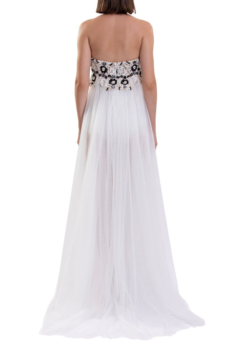 Saiid Kobeisy Embroidered Tulle Dress