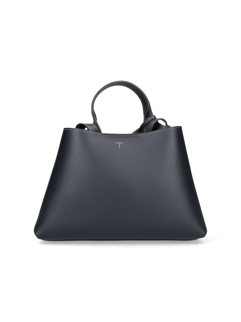 Tod's Black Bag With Structured Silhouette And Smooth Texture