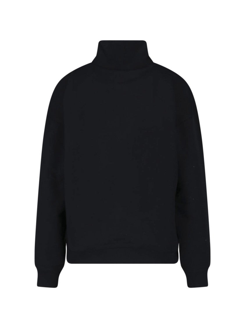 Maison Kitsuné Fox High Collar Zip Organic Cotton Sweatshirt