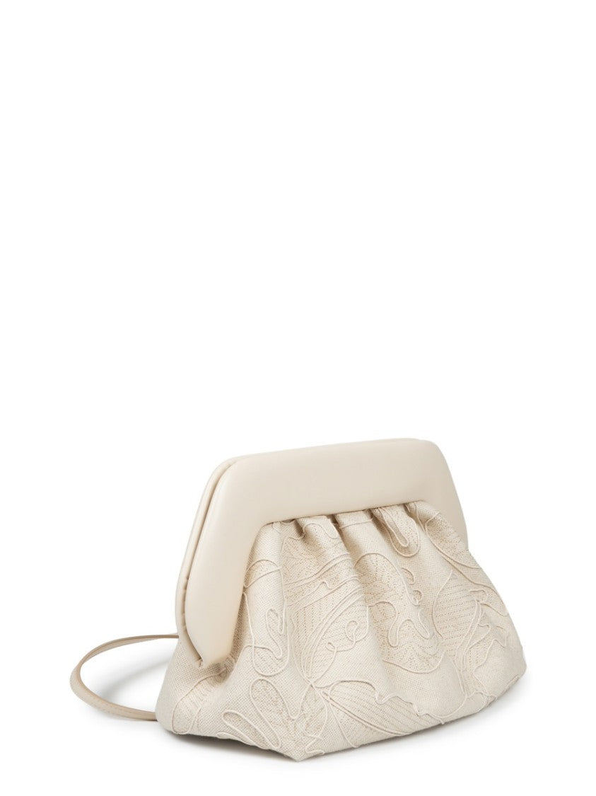 Themoirè Bios Medium Embroidered Hemp-Blend Shoulder Bag
